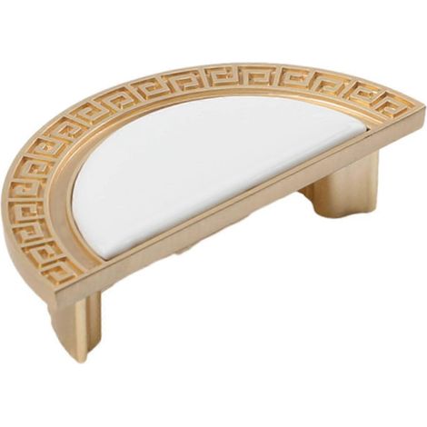 Poignées de meuble demi-cercle dorées 64 mm, poignées de tiroir modernes en aluminium avec finition oxydée durable (1/5)