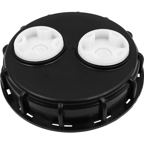 Bouchon de réservoir d'eau liquide IBC de 16,5 cm avec trou d'aération, haute résistance chimique, double trous d'aération et filetage fin (noir) (1/5)