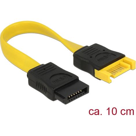 Delock alargador sata 6 gb/s macho  sata hembra de 10 cm amarillo