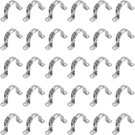 Collier de serrage en acier inoxydable de type U, collier de serrage semi-circulaire pour tuyau d'air et d'eau, fixations pour tuyaux d'eau - 50mm (1/5)