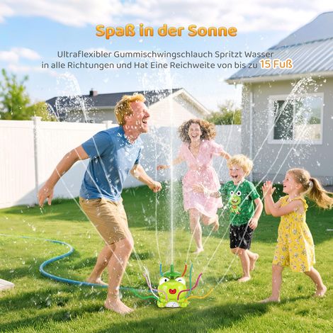 Wasserspielzeug, Wassersprinkler, Fangspiel für Kinder im Freien, Gartenspielzeug, drehbares Sprühspiel mit 8 wackelnden Schläuchen, Gartensprinkler, 2-in-1-Spielspaß für Garten, Rasen und Pool für Ki (1/5)