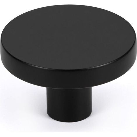 Ensemble de 10 boutons de meubles de cuisine noir mat, boutons en laiton massif pour tiroirs de commode, poignées de meubles de salle de bain - Crezuo (1/4)