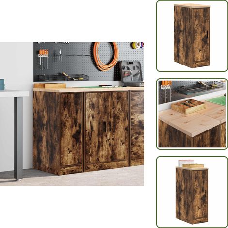 Garagen-Aufbewahrungsschrank Räuchereiche Massivholz Kiefer - Garagen-Aufbewahrungsschrank - Garagen-Aufbewahrungsschränke - Schrank - Garagenschrank (1/5)