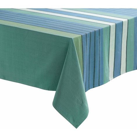 Nappe de Table Carrée en Coton Recyclé à Rayures Peon 170 x 170 cm - PANGIVO (1/2)