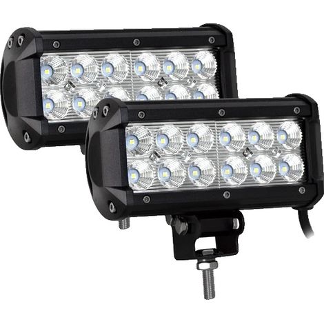 Barra de luz, haz combinado, construcción duradera, 2 x 7 pulgadas, 36 W de inundación (1/2)