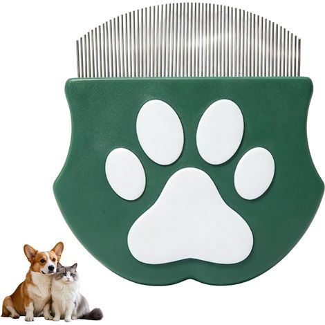 1 Peigne Anti Puces Chat et Chien, Peigne à Puces avec Dents Fines en Métal pour Éliminer les Lentes et Taches de - MMCD-ZGL-05296 (1/5)