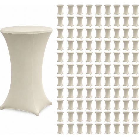 TRUTZHOLM 100x Stehtischhusse Tischdecke Husse Bistrotisch Partytisch Stretch 60 cm beige (1/5)