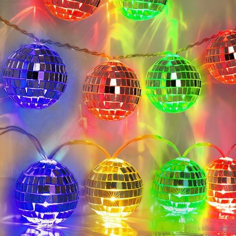10 LED Guirlande Boule Lumineuse,Boule Disco,Guirlande Lumineuse Chambre Enfant-Paillettes Argentées-Guirlande Sapin de Noel 150CM,Guirlande Lumineuse Intérieur,Pour Chambre,Festif, Noël (1/5)