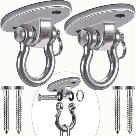 Hängematten-Befestigungsset, 2-teilig, robuste Deckenhaken aus Edelstahl 304, Aufhängehaken, Yoga, Hängematte, Hängesessel (1/5)