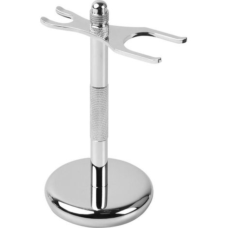 Porta rasoio in acciaio inox, argento, adatto per rasoi di sicurezza e pennelli da barba - accessori da bagno di alta qualità, supporto da bagno - argento (1/5)