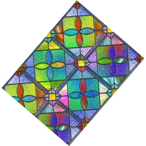 CCYKXA Dekorative PVC-Sichtschutzfolie für Fenster, 45 x 58 cm, statisch haftend, selbstklebend, lichtdurchlässig, dekoratives Muster für Glas (1/5)