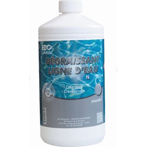 Nettoyant ligne d'eau piscine, spa, action dégraissante, bouteille 1L, EDG - AQUALUX - 200081