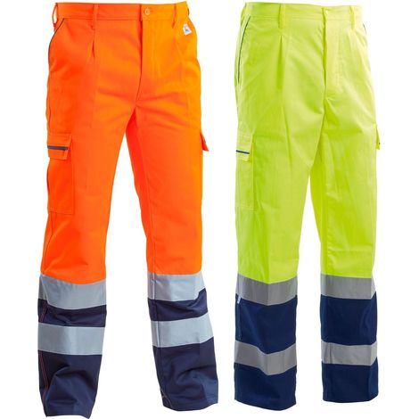 Pantaloni ad Alta Visibilità Estivi Bicolore Giallo-Navy M