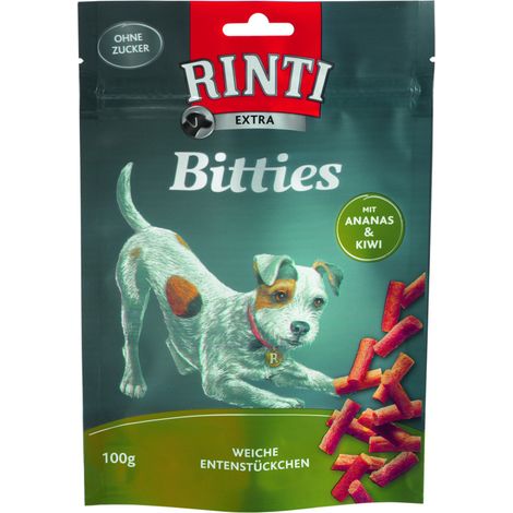 Rinti Extra Bitties Hundesnack 100 g Ente mit Ananas & Kiwi Hundeleckerlis