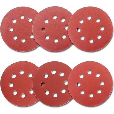 Disques de Ponçage à Crochet et Boucle de125mm pour Ponceuse Orbitale, Papier de Verre Assorti 1000/800/600/400/320/240, pour le Ponçage en Plastique Du Bois Automobile, 60 PCS - RWOutillage  Accessoi (1/5)