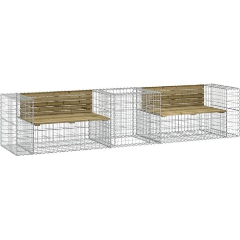 Maison Exclusive - Panca da Giardino con Cesto Gabbione Legno Impregnato di Pino
