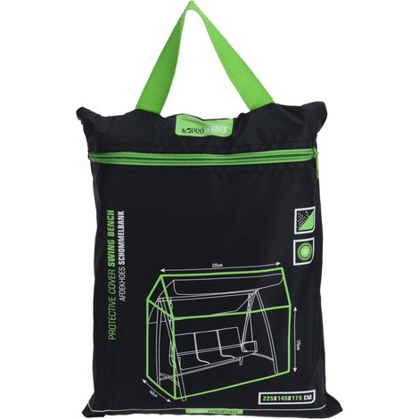 PROGARDEN funda balancin 225x145x175 cm , Funda parasol 225 x 145 x 175 cmIdeal para proteger su balancín de la itemperieFabricada en poliéster 200D resistenteMedidas: (1/2)