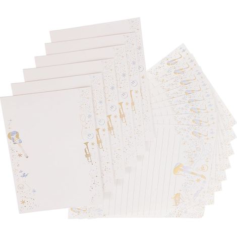 Set de Papeterie Rétro Papier à Lettres et Blanches en Papier, Design Élégant et Simple, pour Engagement et Tea Party (1/5)