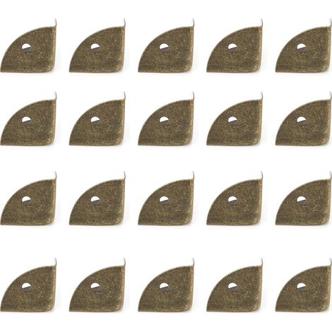 20 protections d'angle pour boîtes anciennes, coloris bronze, 26 x 26 mm. (1/5)