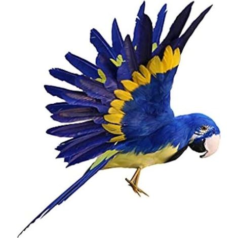 Bardusch-artificiel Plumes Figurine en Plastique Paysage Ornement Jardin Décor Bricolage Halloween, Perroquet bleu