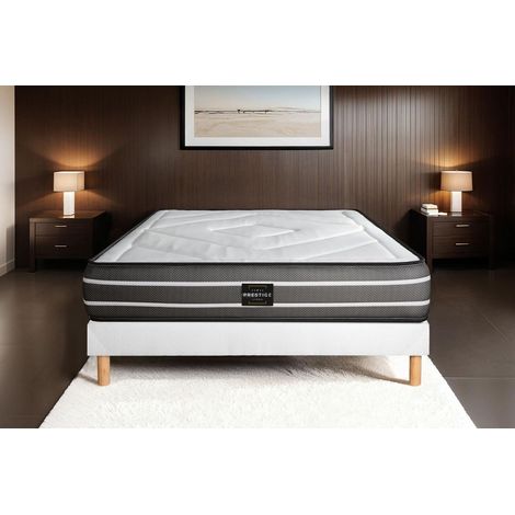 Ensemble matelas sommier Exclusive 140 x 190 cm - Couleur : Blanc (1/5)