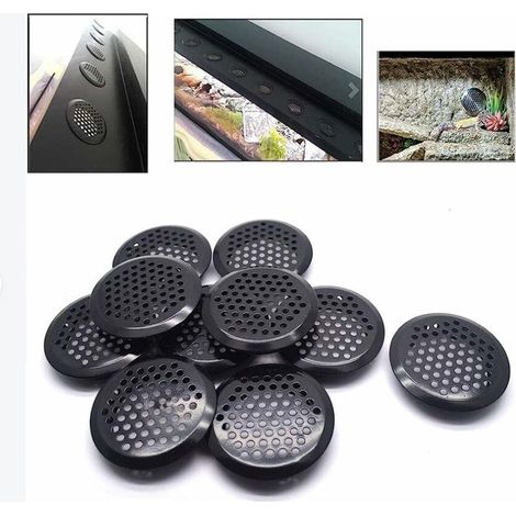 BEBUSINGOTO Lüftungsgitter, rund, Edelstahl, für Wohnmobil/Badezimmer/Küche usw., Schwarz, 53 mm, 20 Stück (1/4)