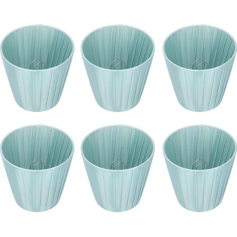 Lot de 6 abat-jour en tissu pour lustre, fixation par pince pour ampoule ABCFP (petite ampoule). (1/5)