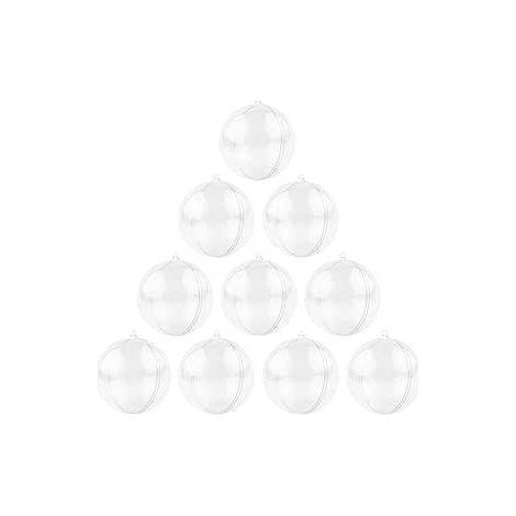 10 transparente Weihnachtskugeln, 10 cm, befüllbare Kunststoff-Weihnachtskugeln, DIY-Dekorationen für Weihnachtsbäume