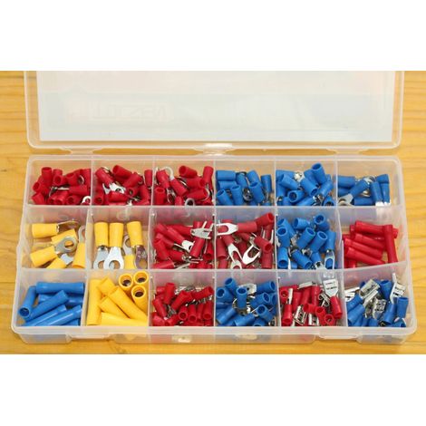 Kabelschuhe Set, 300 tlg., Steckverbinder, Quetschverbinder, Kabelverbinder, Flachstecker (1/5)