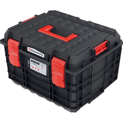 Prosperplast Kistenberg C Block Pro Werkzeugbox schwarz und rot