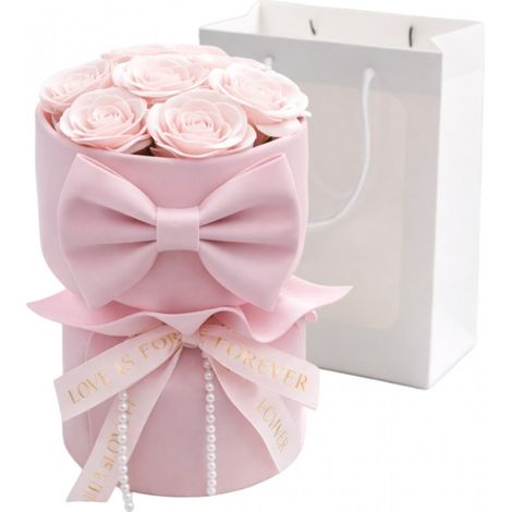 Caja de flores, ramo de flores de jabón perfumadas en una caja de 8 unidades. LED BUK24R