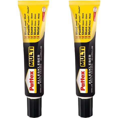 Universal multipurpose glue 2 x 20 g in unbreakable tube, solvent-free, extra strong, fast and clean, does not drip, powerful, multicolored, one size fits all