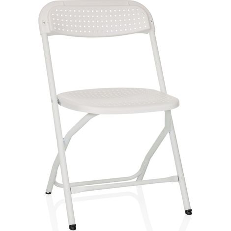 Besucherstuhl / Klappstuhl TUDELA XXL PRO W Kunststoff weiß hjh OFFICE (1/5)