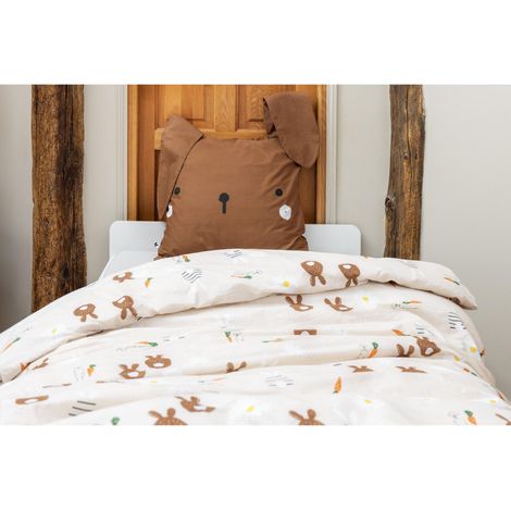 Parure de lit (housse de couette + 2 taies d'oreiller) 240 x 220 cm coton imprimé Pompon (1/4)