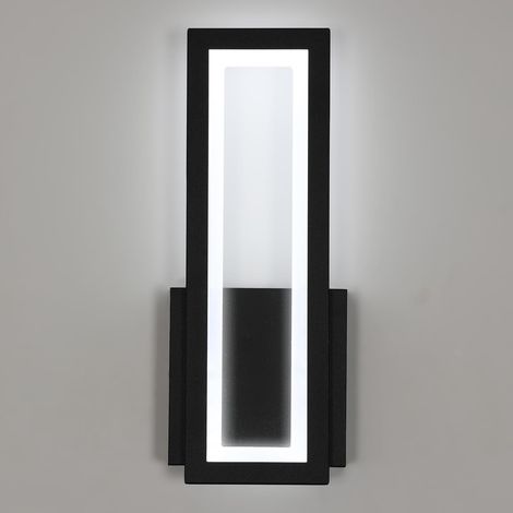 Applique Murale Intérieure LED, 27W 1800LM Lampe Murale Noir Moderne Acrylique, Luminaire Mural Lumière Blanche 6500K pour Chambre, Salon, Couloir, Escalier, 32CM [Classe énergétique E]
