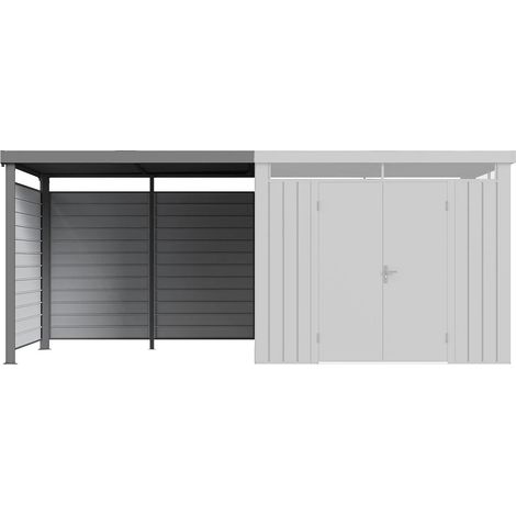Tettoia per casetta da giardino con pannello traforato - 5,99 m² - Spessore 35 mm - Grigio - MERANO (1/3)