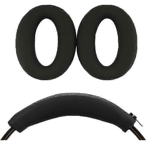 Compatible avec les casques WH-XB910N, coussinets d'oreille en silicone, oreillettes et accessoires de réparation de bandeau, noir EM. (1/5)