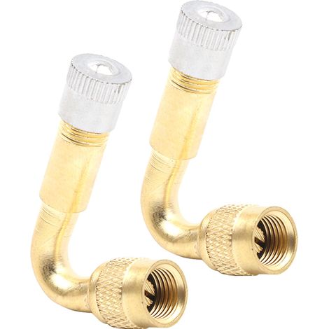 2pcs 45 Degree Valve Extender Copper Valve Extension for Car Valve Angle Valve Tire Valve for Car, Motorcycle, Bike, Scooter (1/5)