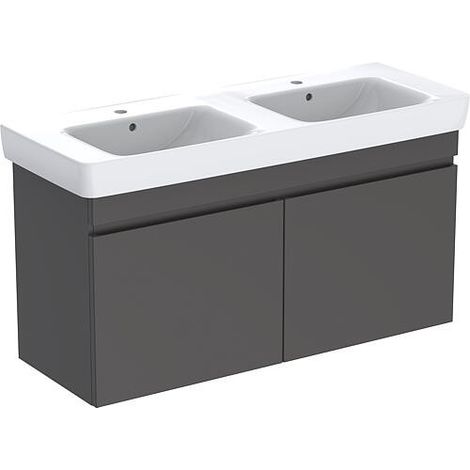 Meuble sous vasque+vasque céramique Geberit Renova Plan 1300x616x480 mm lave (1/2)