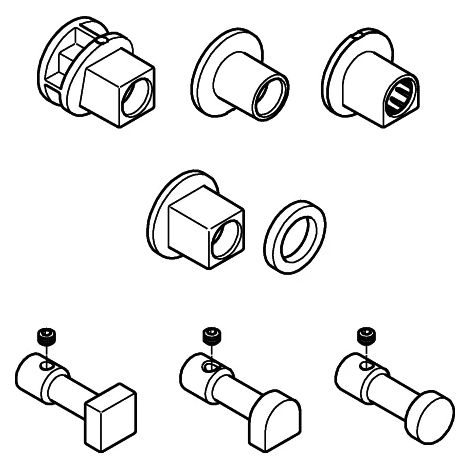 GROHE bouton d'inversion 48637, supersteel, 48637DC0