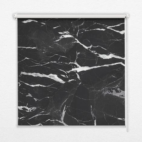 Tenda a Rullo Interna per Finestra - Tenda Filtrante Luce - Tenda Privacy - Tenda Decorativa Rettangolare - Rullo per Interni - (100 cm x 140 cm) - Marmo nero