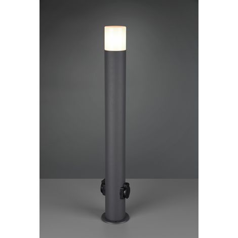Palo Da Esterno Hoosic 1xE27 Con 2 Prese Schuko Antracite H80 cm IP44 Trio Lighting (1/3)