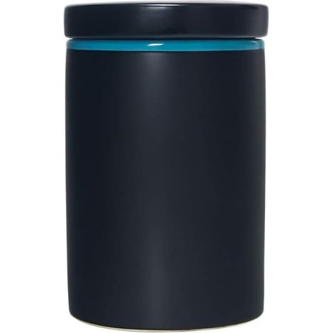 Bote de conservation alimentaire en céramique, 1000 ml, avec couvercle hermétique pour servir la farine d'avoine, le chocolat, les cookies, le café, le thé et plus, bleu/noir, 1000ML (1/5)