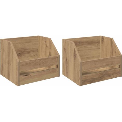 vidaXL Caja para álbumes de vinilo 2 uds. Roble artisan (1/2)