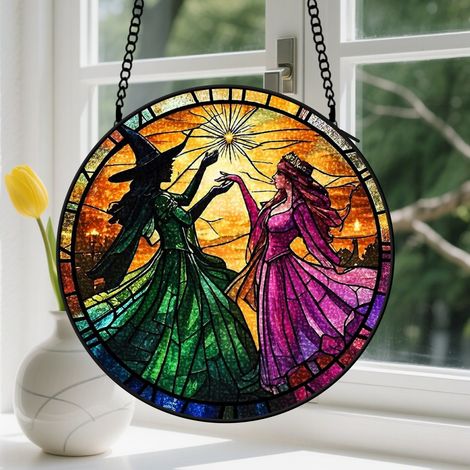 Capteur de Soleil en Vitrail  Décoration Spirituelle pour Maison 15cm (1/4)