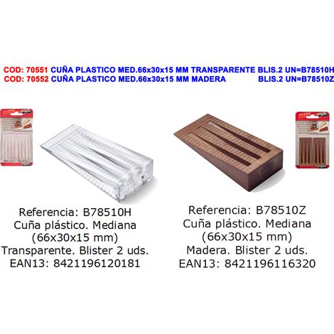 Cuneo Medio in Plastica Brinox 66x30x15 mm Trasparente Blister 2 Unità