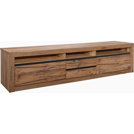 mobile TV in legno di Quercia Selvatica/ Cerro 220x50x55 tabacco marrone oliato MONTREUX 240