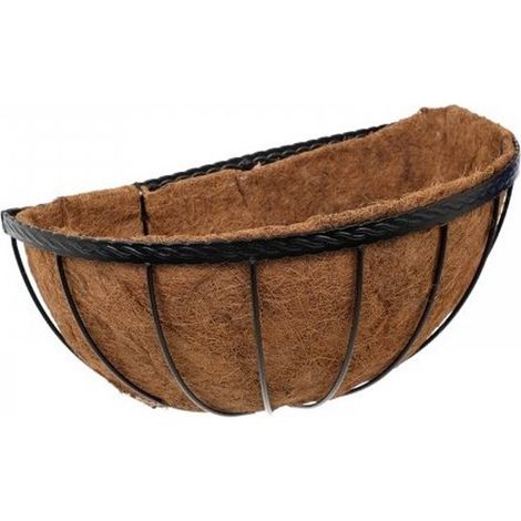 Smart Garden 40cm 16 Inch Saxon Metal Wall Manger Basket Black Planter Liner (1/2)