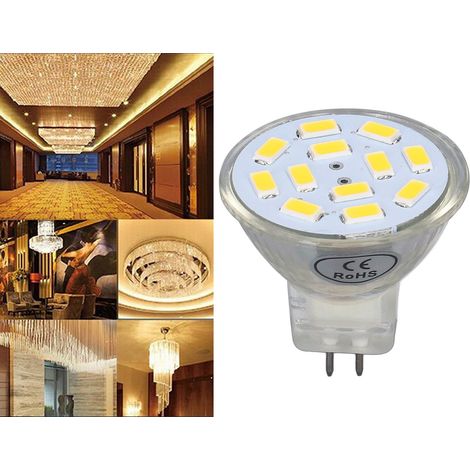 MR11 4W 12LED 400LM LED-Lampe, Doppelstiftsockel, Einbaustrahler, Schienenbeleuchtung, Gartenbeleuchtung, 4er-Pack / Warmweiß (1/5)