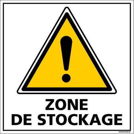 PANNEAU DE SIGNALISATION - ZONE DE STOCKAGE (C1380) - Adhésif - 125 x 125 mm